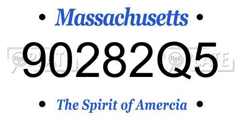 90282Q5 Massachusetts License Plate