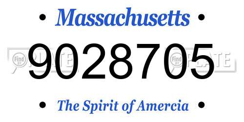 9028705 Massachusetts License Plate
