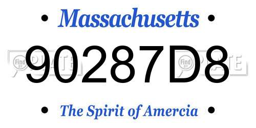90287D8 Massachusetts License Plate