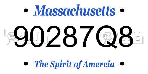90287Q8 Massachusetts License Plate