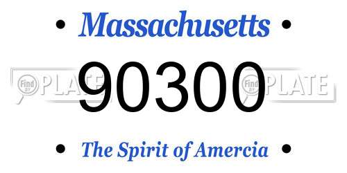 90300 Massachusetts License Plate