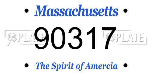 90317 Massachusetts License Plate