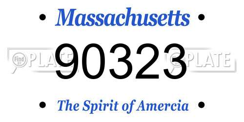 90323 Massachusetts License Plate