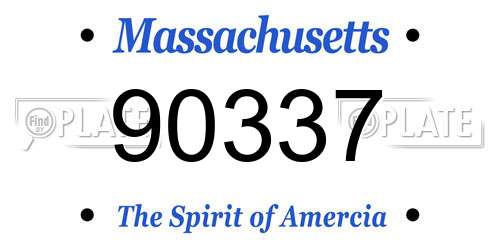 90337 Massachusetts License Plate