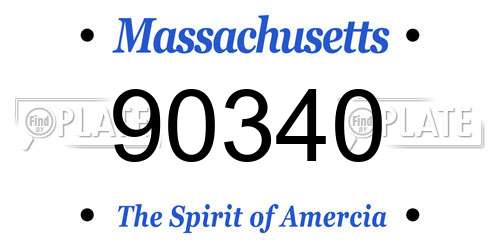 90340 Massachusetts License Plate