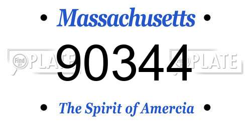 90344 Massachusetts License Plate