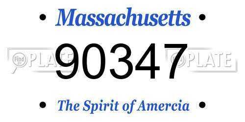 90347 Massachusetts License Plate