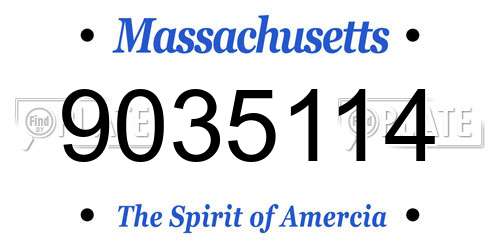9035114 Massachusetts License Plate