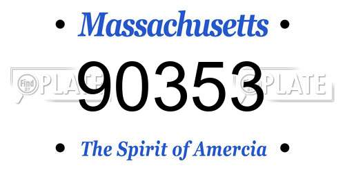 90353 Massachusetts License Plate