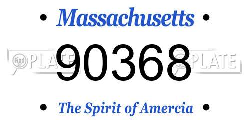 90368 Massachusetts License Plate