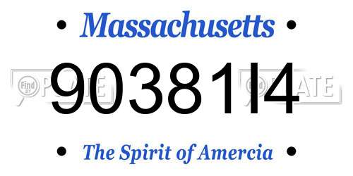 90381I4 Massachusetts License Plate