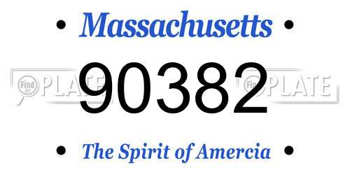 90382 Massachusetts License Plate