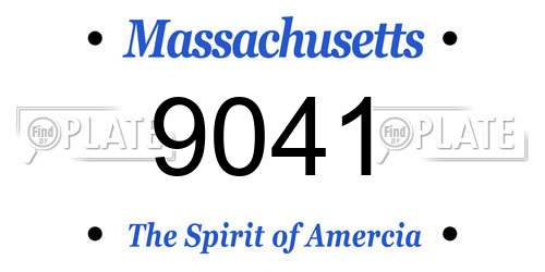 9041 Massachusetts License Plate