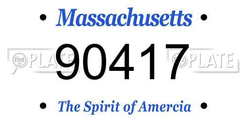 90417 Massachusetts License Plate