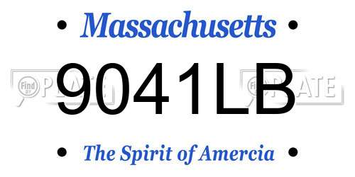 9041LB Massachusetts License Plate