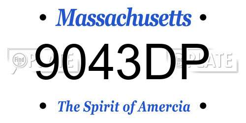 9043DP Massachusetts License Plate