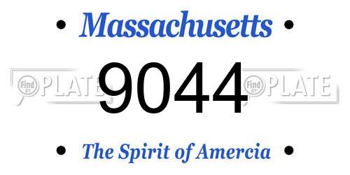 9044 Massachusetts License Plate