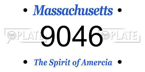 9046 Massachusetts License Plate
