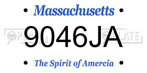 9046JA Massachusetts License Plate