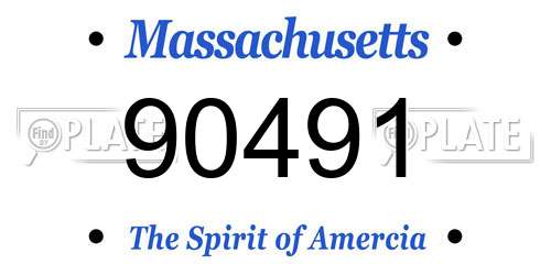 90491 Massachusetts License Plate