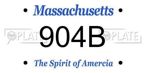 904B Massachusetts License Plate