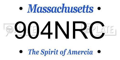 904NRC Massachusetts License Plate