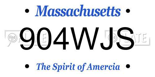 904WJS Massachusetts License Plate