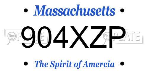 904XZP Massachusetts License Plate