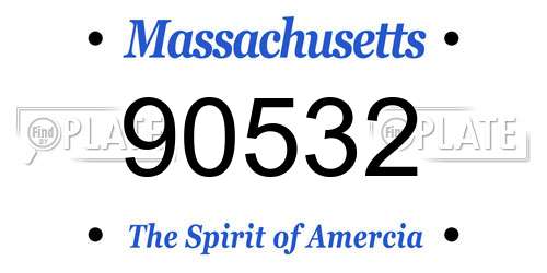 90532 Massachusetts License Plate