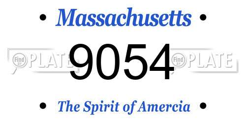 9054 Massachusetts License Plate