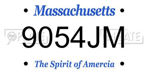 9054JM Massachusetts License Plate