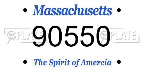 90550 Massachusetts License Plate
