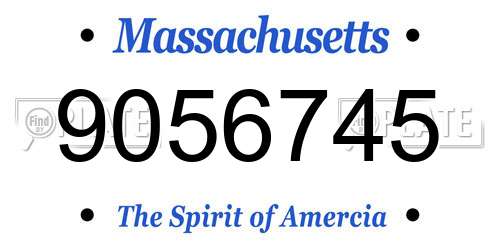 9056745 Massachusetts License Plate