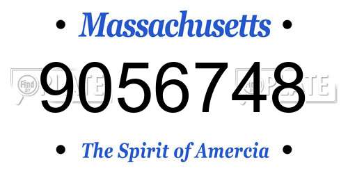 9056748 Massachusetts License Plate