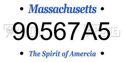 90567A5 Massachusetts License Plate