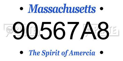 90567A8 Massachusetts License Plate
