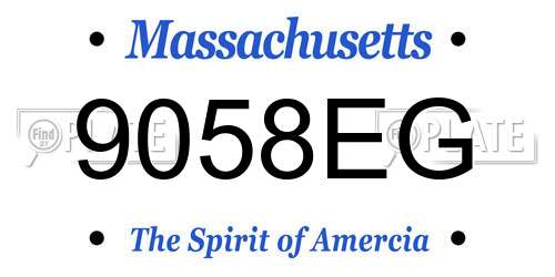 9058EG Massachusetts License Plate
