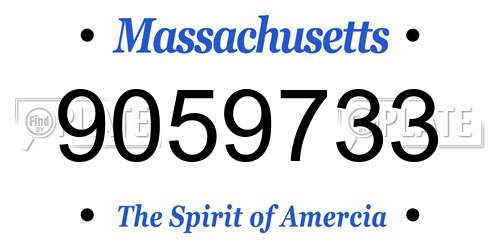 9059733 Massachusetts License Plate