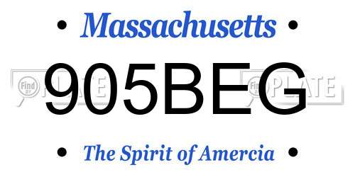 905BEG Massachusetts License Plate