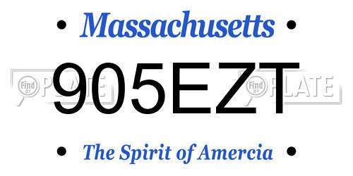 905EZT Massachusetts License Plate