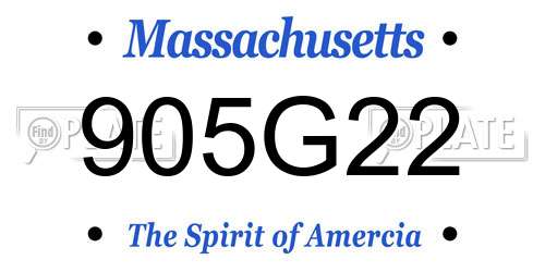 905G22 Massachusetts License Plate