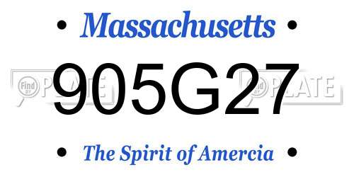 905G27 Massachusetts License Plate