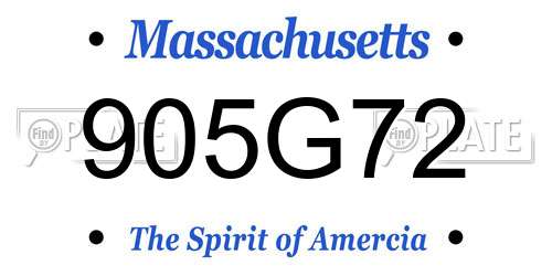 905G72 Massachusetts License Plate