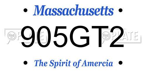 905GT2 Massachusetts License Plate