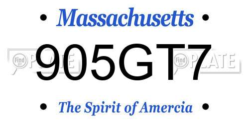 905GT7 Massachusetts License Plate
