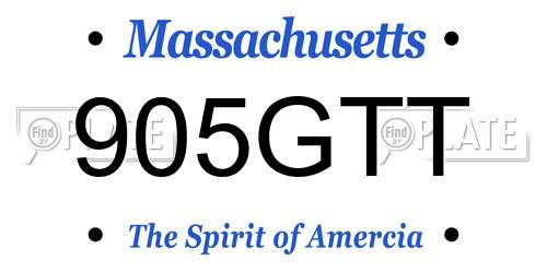905GTT Massachusetts License Plate