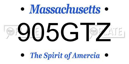 905GTZ Massachusetts License Plate