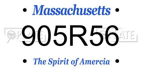 905R56 Massachusetts License Plate
