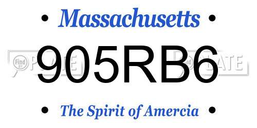 905RB6 Massachusetts License Plate