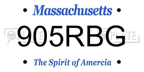 905RBG Massachusetts License Plate